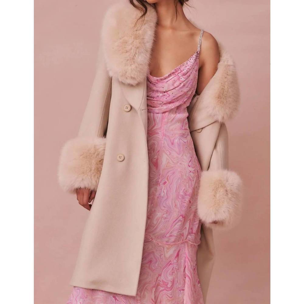 NEW LOVESHACKFANCY cookie midi dress in pink kiss - Picture 2 of 3